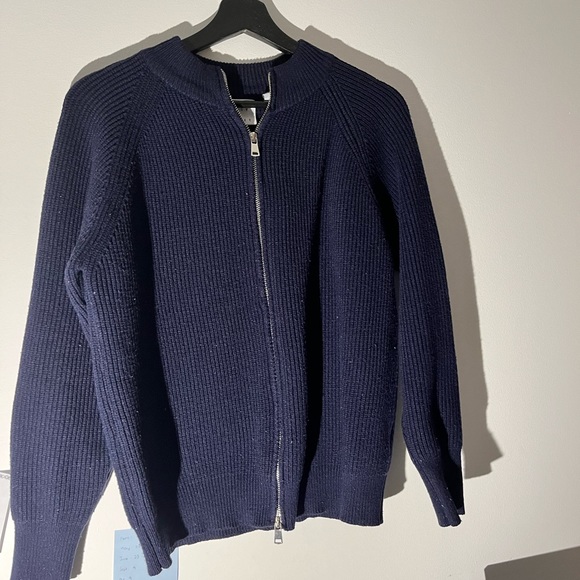 Navy Zipped Cardigan - Picture 5 of 5